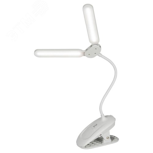 Светильник настольный NLED-512-6W-W светодиодный аккумуляторный на прищепке белый - фото 3