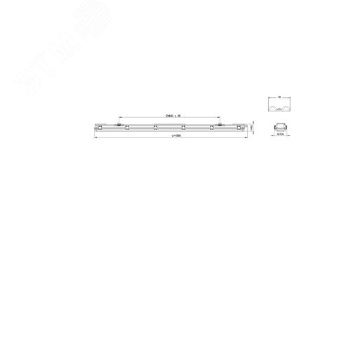 Светильник светодиодный под лампу Т8 SPP-101-0-002-150 Св-к IP65 T8 G13 1500мм (8/144) - фото 4