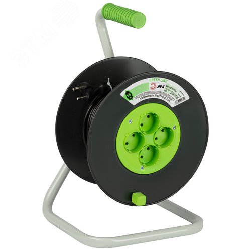 Изображение товара Удлинитель силовой на катушке пластик 4 розетки без заземления 15м ПВС 2x0.75мм2 GREEN LINE KAT-2x0.75-15m Greenlin (шт)