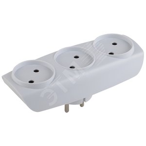 Изображение товара Тройник 3 гнезда, без заземления, белый 10/60/1200 SP-3-W (шт)