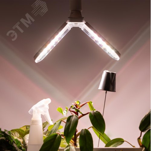 Фитолампа для растений светодиодная GREEN LINE ФИТО-20W-PFR-E27-GR 2-х лепестковая полного спектра 20 Вт Е27 - фото 10