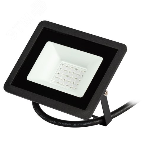 Прожектор светодиодный ДО-30 Вт синий цвет свечения 330 Лм IP65 200-240В черный корпус 30w LPR-025-BLUE-030 - фото 1