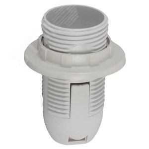 Патрон Е14 с кольцом, пластик, белый (x50) (50/400/14400) - фото 1