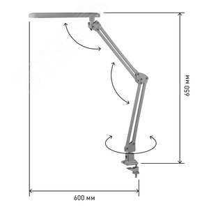 Светильник настольный светодиодный на струбцине серебро NLED-441-7W-S - фото 5