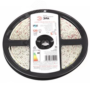 Лента светодиодная 9,6Вт/м 12В 6500К IP65 120LED/м LS2835-120LED-IP65-W-eco-5м - фото 2