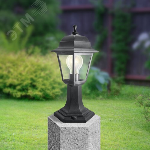 Светильник садово-парковый НТУ 04-60-001 Оскар четырехгранный черный IP44 Е27 max60Вт - фото 6