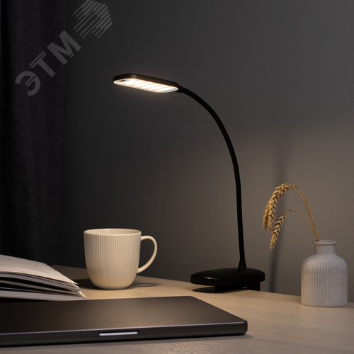 Светильник настольный светодиодный аккумуляторный на прищепке 6Вт черный NLED-525-6W-BK - фото 15