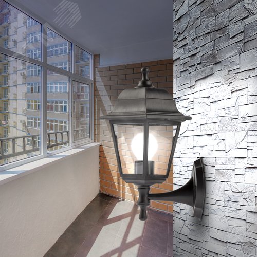 Светильник настенный НБУ 04-60-001 четырехгранный черный IP44 Е27 max60Вт - фото 10