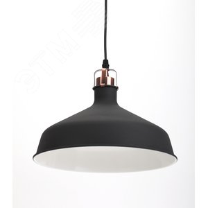 Светильник подвесной декоративный PL2 BK/RC E27 max 60W, d300 мм, шагрень черный/медь