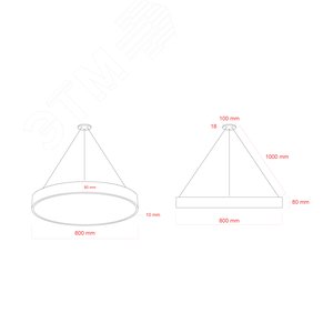 Светильник LED Geometria Ring SPO-132-B-40K-088 88Вт 4000К 800х800х80 черный подвесной драйвер внутри - фото 7