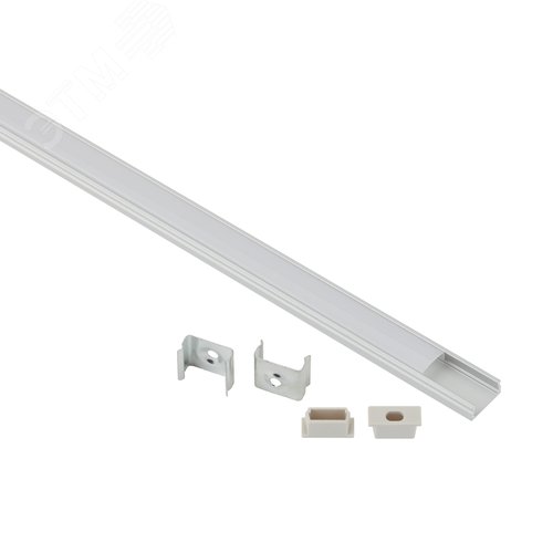 Изображение товара Комплект с накладным анодированным профилем 1506-1m 15х6мм, 1 м, серебристый САВ262 (шт)