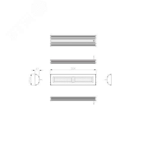 Cветильник cветодиодный подвесной ДСП 100Вт 10000Лм IP65 5000К Кп<5% КСС Д IC SPP-403-0-50K-100 - фото 9