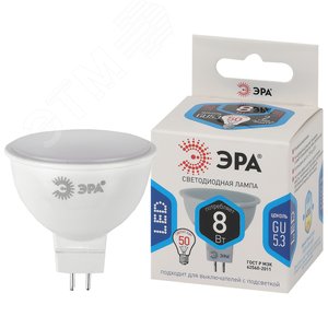 Лампа светодиодная STD LED MR16-8W-12V-840-GU5.3 GU5.3 8 Вт софит нейтральный Б0049094 ЭРА - 3