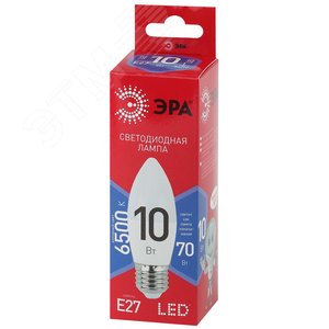 Лампа светодиодная LED B35-10W-865-E27 R (диод, свеча, 10Вт, хол, E27) (10/100/3500) Б0045338 ЭРА - 2
