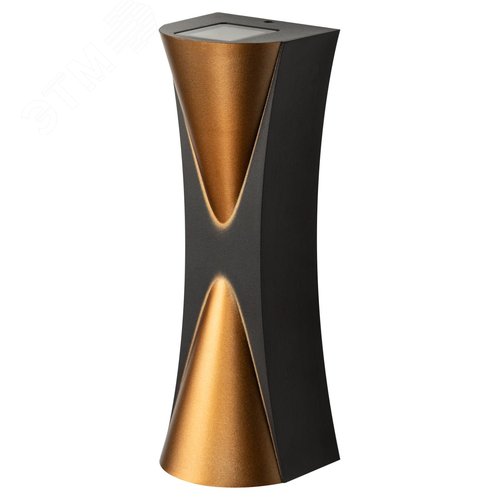 Подсветка декоративная WL43 BK+GD светодиодная 6Вт 3500К черный/золото IP54 для интерьера, фасадов зданий - фото 2