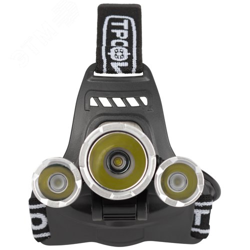 Фонарь налобный светодиодный Трофи GA-106 аккумуляторный 4 режима трехламповый High Power Headla - фото 5