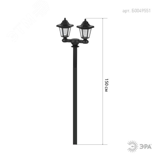 Светильник садовый на солнечной батарее пластик черный 150 см ERASV01-01 - фото 5