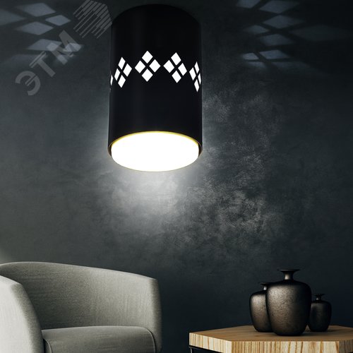 Светильник настенно-потолочный спот OL10 LD GX53 BK черный подсветка 1 W - фото 2