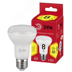 Лампа светодиодная LED 8 Вт 640Лм 2700К рефлектор теплый E27 220-240В LED R63-8W-827-E27 Red Line - фото 1