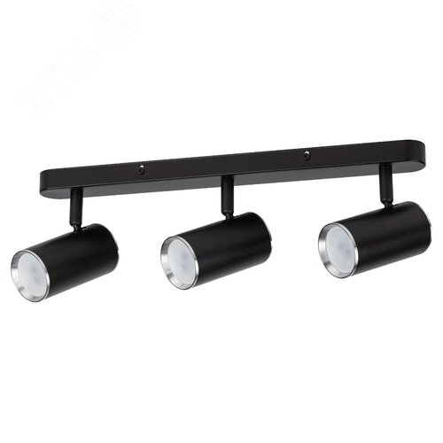 Светильник настенно-потолочный спот OL35-3 BK MR16 GU10 IP20 черный хром - фото 2