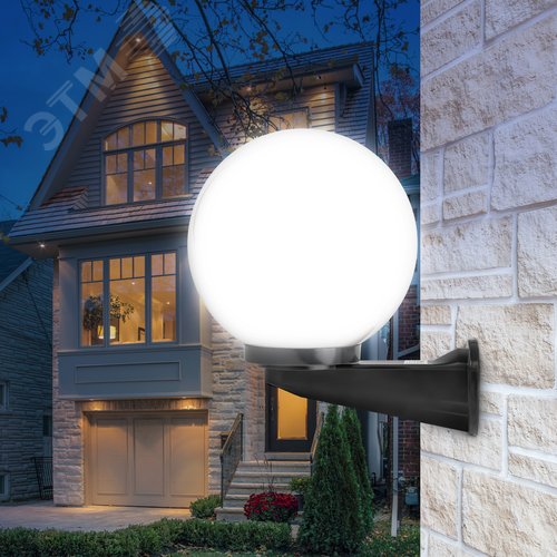 Светильник настенный НБУ 01-60-251 шар опаловый IP44 Е27 max60Вт d250mm с настенным крепежом - фото 9