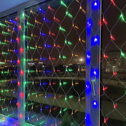 Гирлянда LED Сеть 1,8 мx1,5 м ENIS-01M мультиколор, мульти режим, 220 V, IP20 60/540 - фото 7