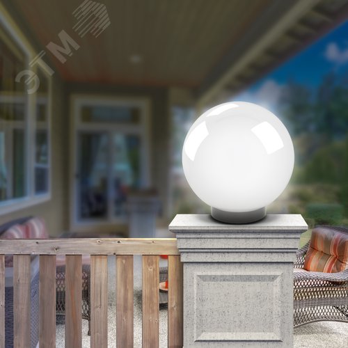 Светильник на опору/кронштейн НТУ 02-60-201 шар белый призма IP44 Е27 max60Вт d200mm - фото 7