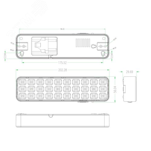Светильник светодиодный аварийный непостоянный DBA-102-0-20 30LED 5ч IP20 выход 40/1920 - фото 8