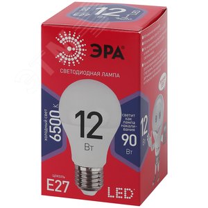 Лампа светодиодная LED A60-12W-865-E27 R (диод, груша, 12Вт, хол, E27) (10/100/2000) Б0045325 ЭРА - 3