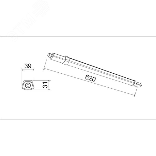 Светильник линейный светодиодный 18Вт 6500К 1800лм IP65 620х39х31 SPP-301-18-6K-M - фото 7