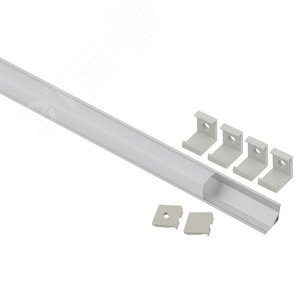 Изображение товара Комплект с угловом анодированным профилем CAB280 16х16мм, 2 м и квадратным экраном 2 м (5/60 (шт)