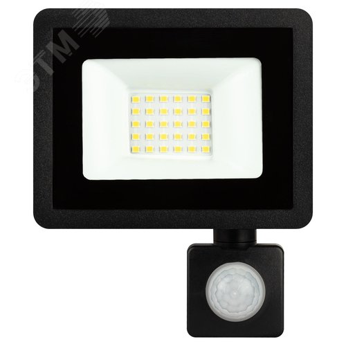Прожектор светодиодный ДО-30 Вт 6500К 2400 ЛмIP65 200-240В регулируемый ИК-датчик черный 30w холодный корпус LPR-042-2-65K-030 - фото 3
