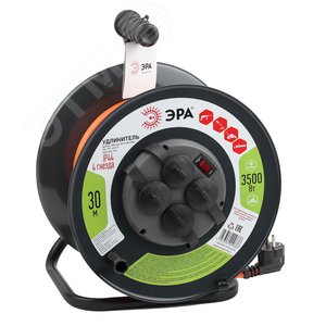 Изображение товара Удлинитель силовой RMx-4es-3x1.5-30m-IP44 на металлической катушке c/з 4 гнезда 30м ПВС 3х1.5 RMx-4es-3x1.5-30m-IP44 (шт)