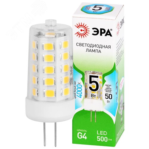 Лампа светодиодная LED 5Вт капсула яркий белый свет G4-JC-5W-840-12V G4 GREEN LINE - фото 2
