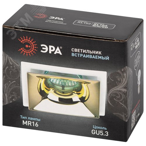 Светильник встраиваемый декоративный KL102 WH/GD MR16 GU5.3 белый золото - фото 7
