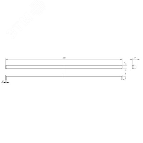 Светильник под светодиодную лампу SPO-801-0-001-120 T8 G13 1200мм (30/1320) - фото 6