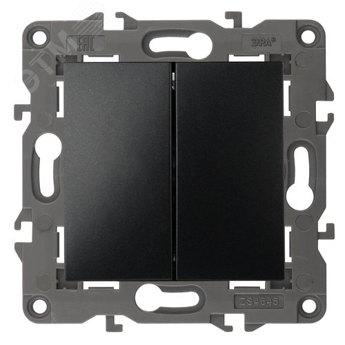 Изображение товара Переключатель Elegance 14-1112-05 перекрёстный двойной, 10АХ-250В, антрацит (шт)