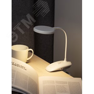 Светильник настольный NLED-513-6W-W светодиодный аккумуляторный на прищепке белый - фото 9