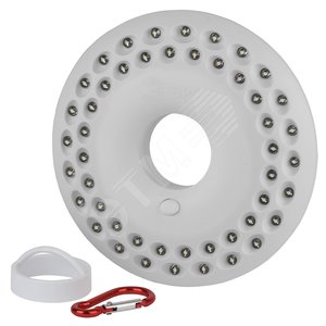 Изображение товара Фонарик светильник подвесной на батарейках 3хAA, подвес, карабин, магнитный в палатку, 48 LED KB-601 НЛО-48 (шт)