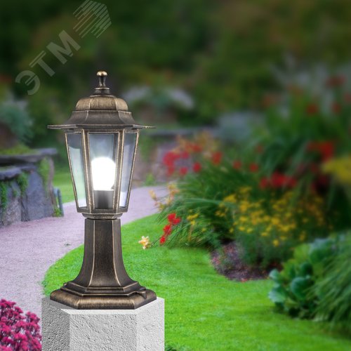 Светильник садово-парковый НТУ 06-60-001 Оскар шестигранный под бронзу IP44 Е27 max60Вт - фото 4