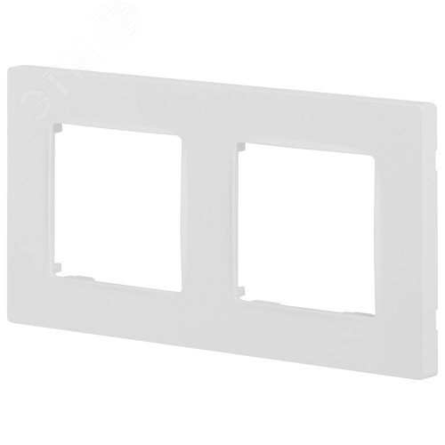 Изображение товара Рамка для розеток и выключателей 2 поста белый матовый пластик ЭРА 12 12-5202-01М (шт)
