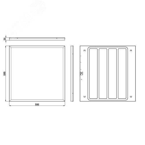 Светильник светодиодный ДВО/ДПО-40Вт с равномерным свечением со встроенным БАП 1час 6500K 595х595 SPO-1-40-6K-M-EM - фото 3