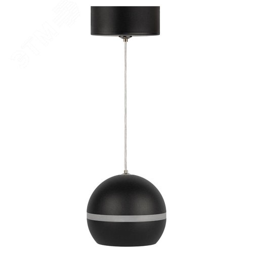 Светильник подвесной (подвес) PL21 BK GX53 потолочный шар черный - фото 4