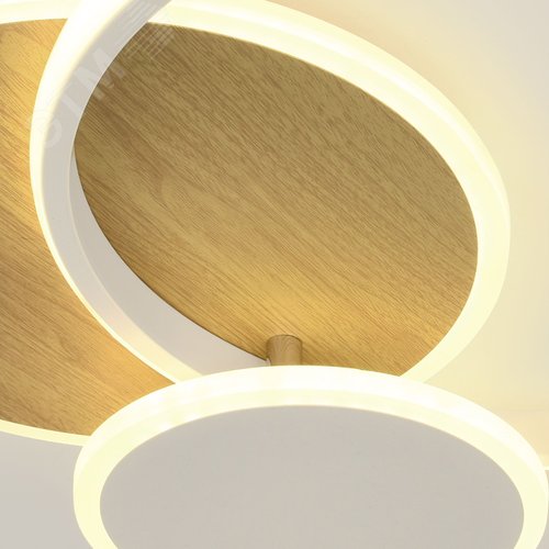 Светильник светодиодный потолочный ДПБ-60Вт 2 420Лм Модерн с ДУ City CLL-1-60-RC WH +Wood - фото 6