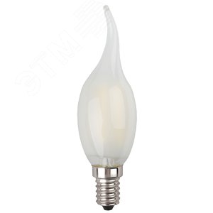 Лампа светодиодная филаментная F-LED BXS-5W-827-E14 frost (филамент, свеча на ветру мат., 5Вт, тепл, E14 (10/100/2800) Б0027927 ЭРА - 3