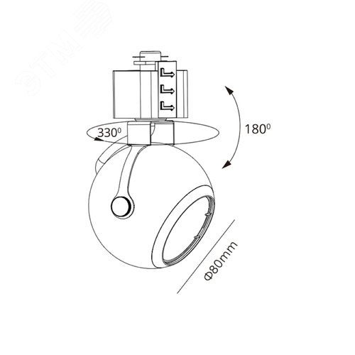 Светильник трековый однофазный TR35-GU10 BK MR16 черный под лампу - фото 7