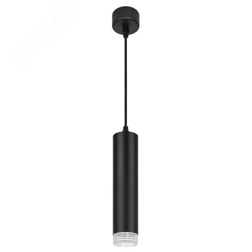 Светильник подвесной (подвес) PL18 BK/CL MR16 GU10 потолочный цилиндр черный, прозрачный - фото 3