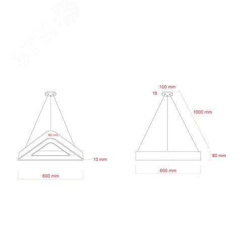 Светильник подвесной светодиодный 30Вт 2100Лм 4000К IP40 600х80 черный Geometria Delta SPO-153-B-40K-030 драйвер внутри - фото 6