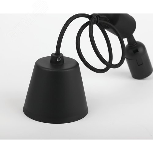 Патрон пластиковый Е27 с подвесом черный (60/720) - фото 5