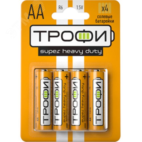 Батарейка Трофи R6-4BL SUPER HEAVY DUTY Zinc (40/720/25920) - фото 2